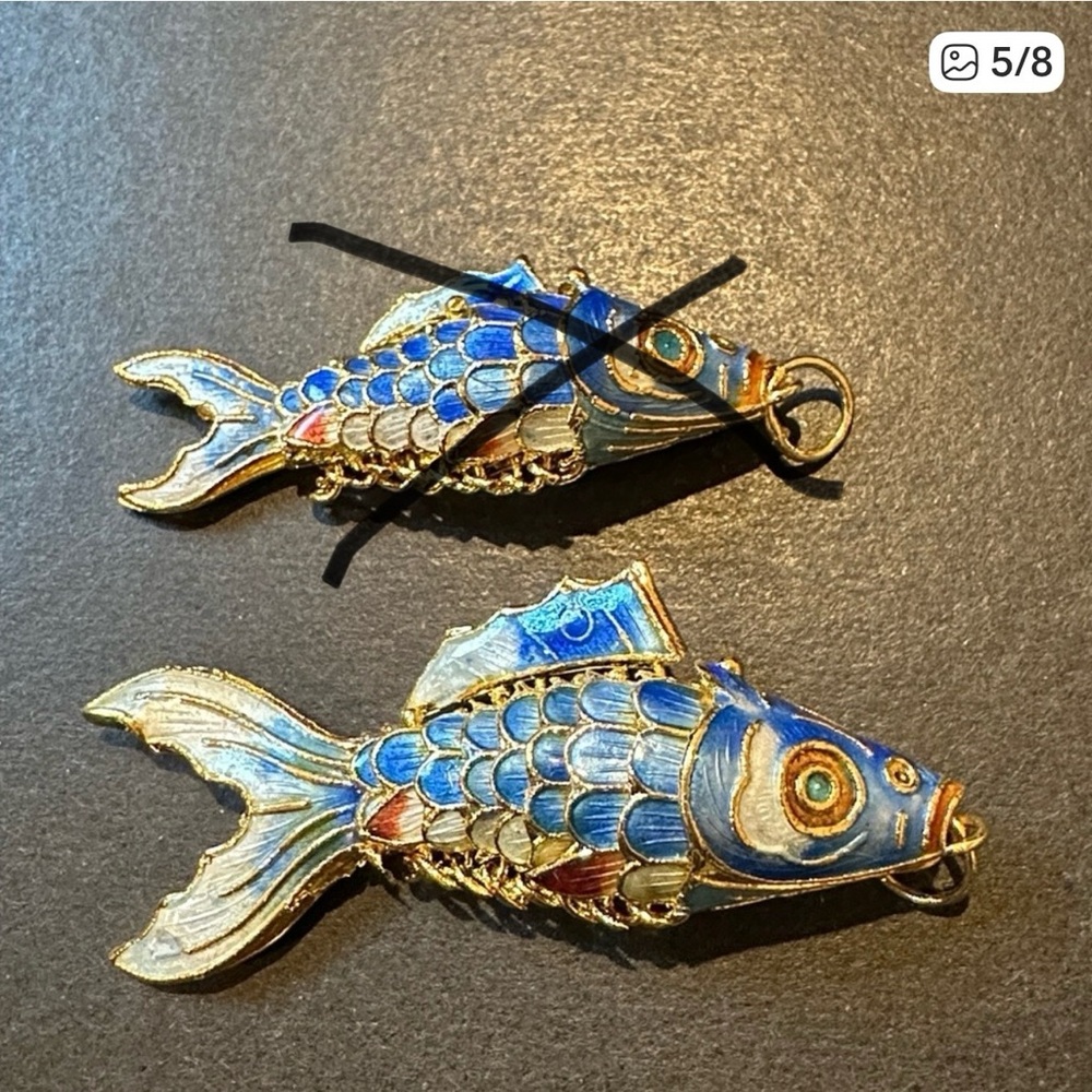 Vintage Enamel Koi Fish - Pick One - Picture 5 of 8